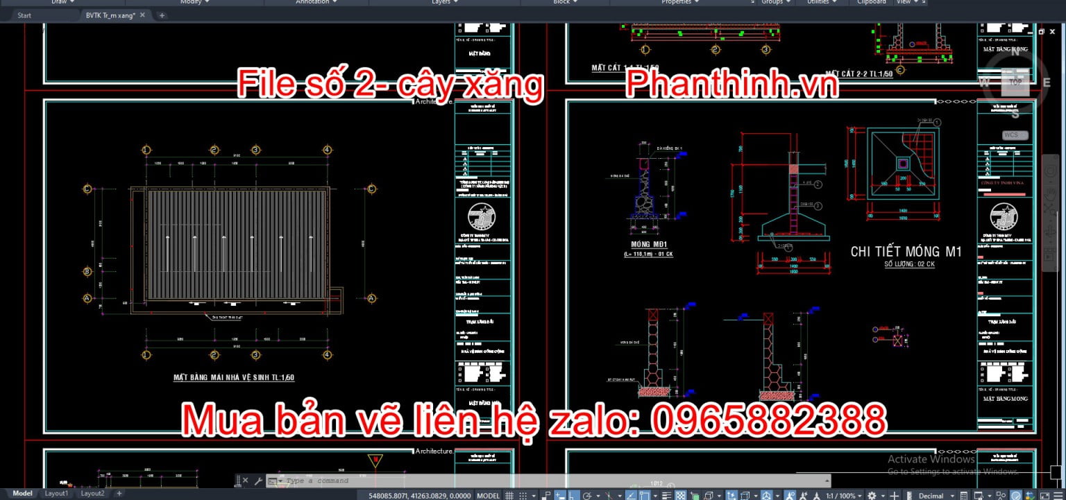 4+ Hồ sơ thiết kế bản vẽ cây xăng cad, gồm bản vẽ, dự toán