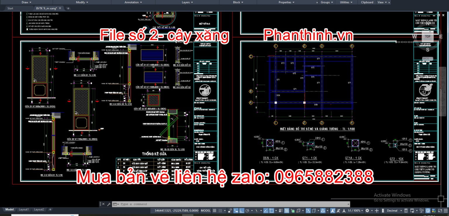4+ Hồ sơ thiết kế bản vẽ cây xăng cad, gồm bản vẽ, dự toán