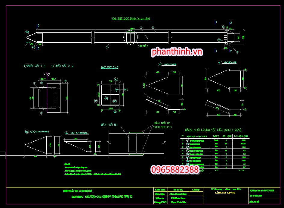 bản vẽ biện pháp thi công trụ cầu autocad