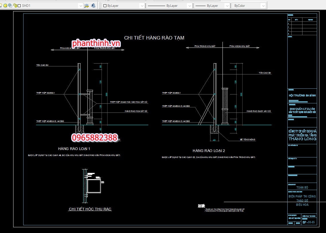 Bản vẽ biện pháp thi công tháo dỡ cad.