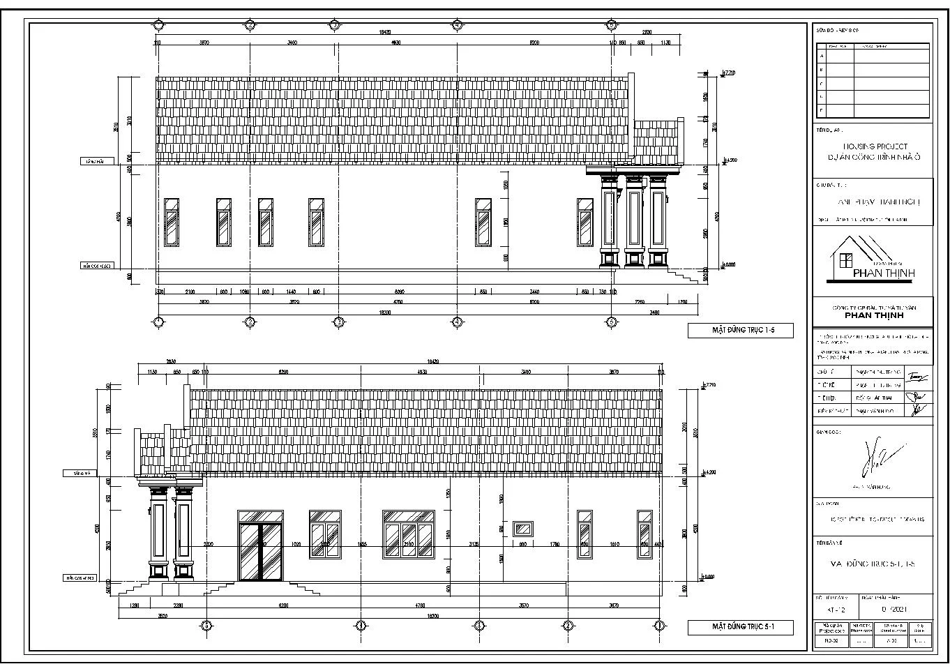 Mặt đứng bên của công trình
