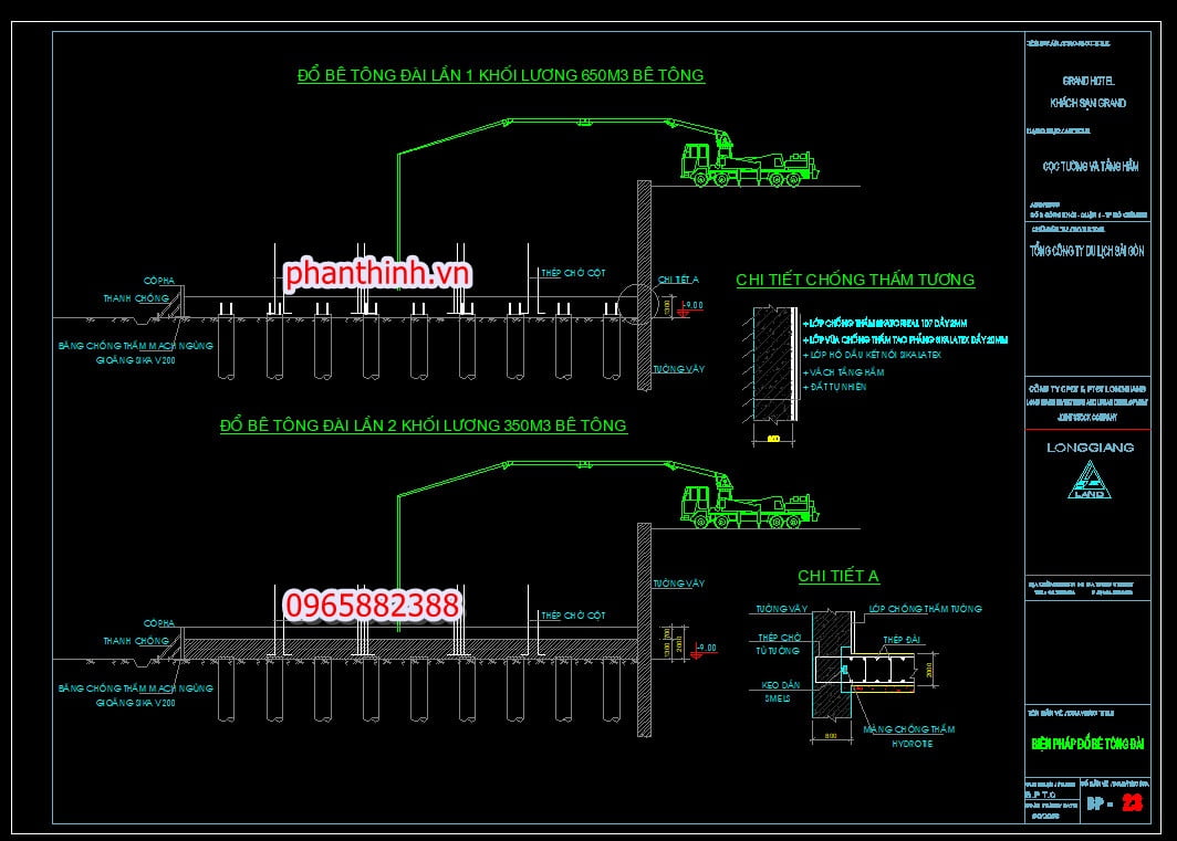 Biện pháp đổ bê tông cọc khoan nhồi cad.