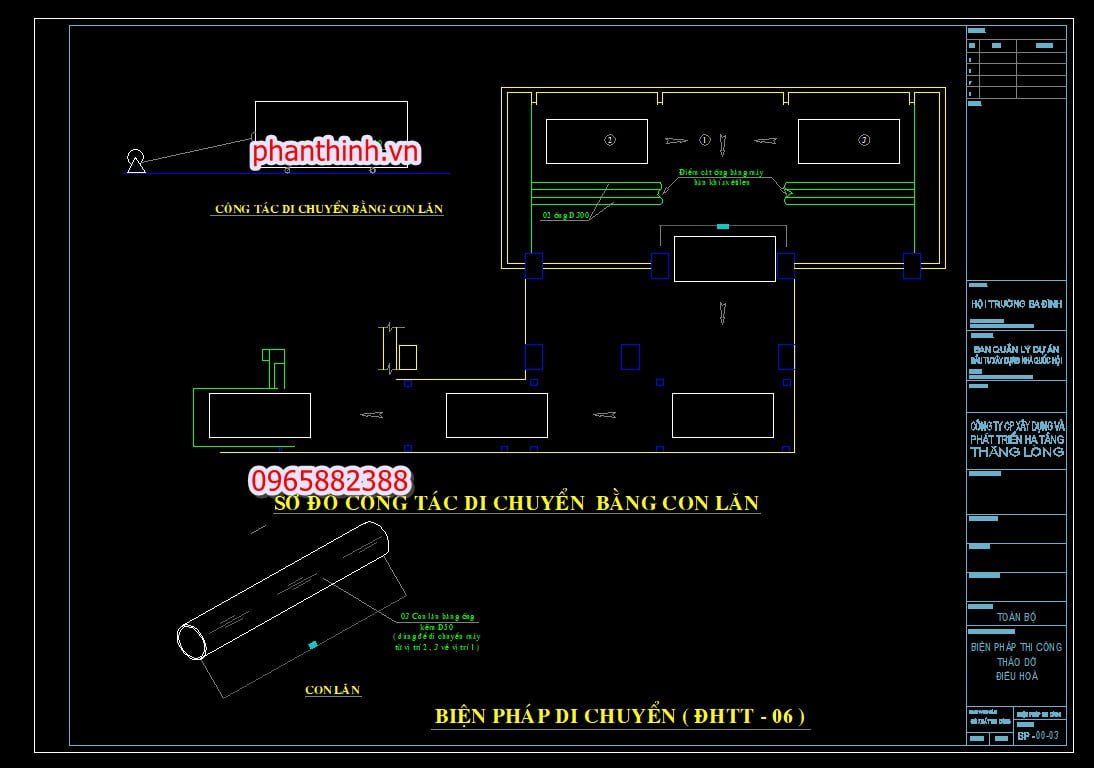 Bản vẽ biện pháp thi công tháo dỡ cad.