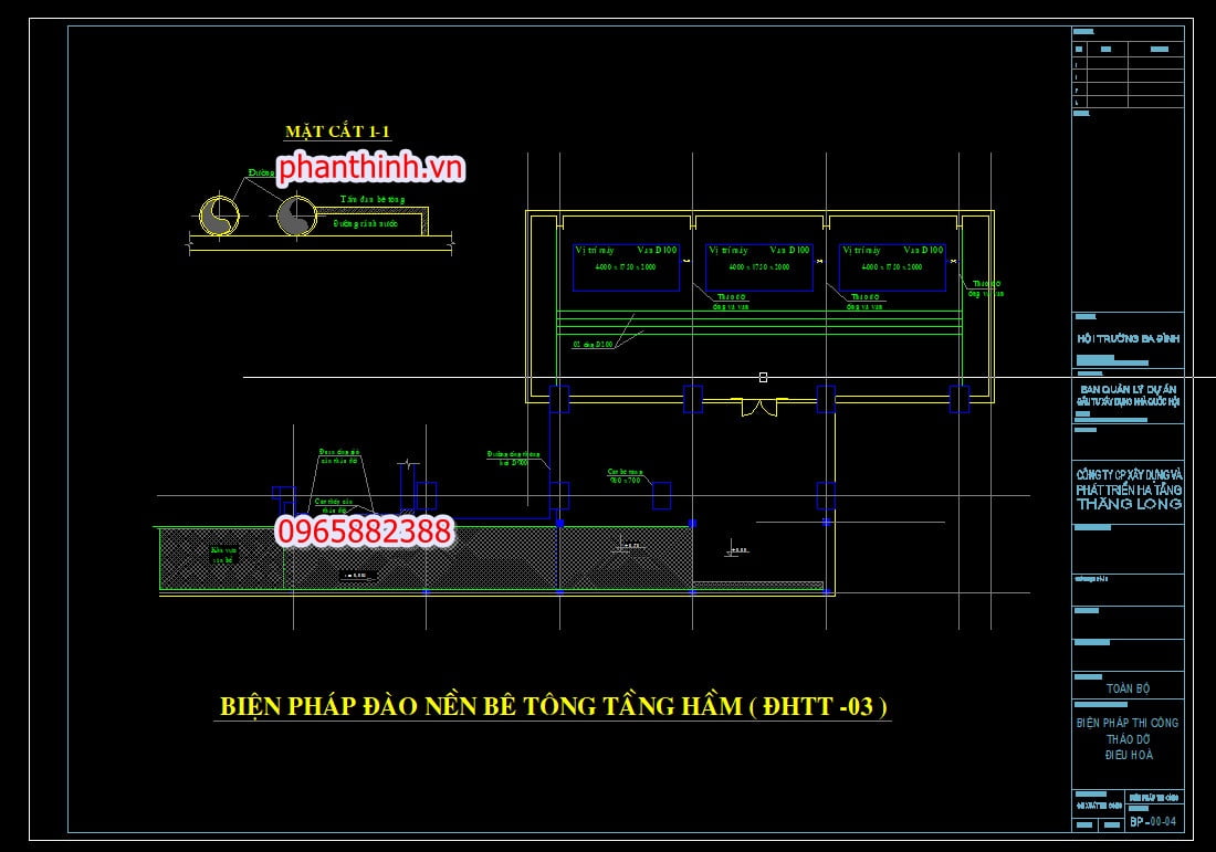 Biện pháp đào nền tầng hầm.