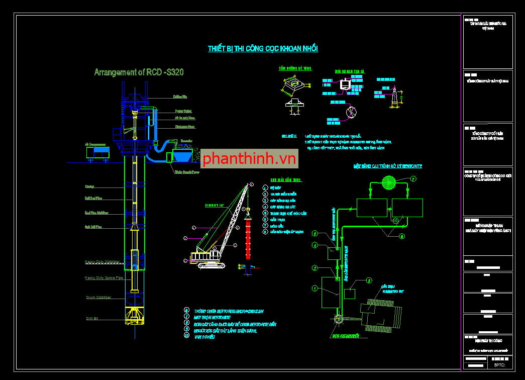 Biện pháp thi công cọc khoan nhồi autocad