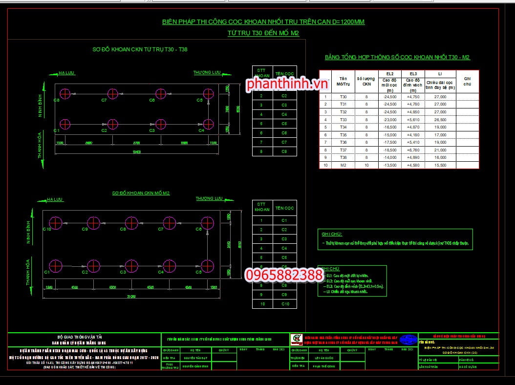 Tải download bản vẽ biện pháp thi công cọc khoan nhồi trên cạn autocad.