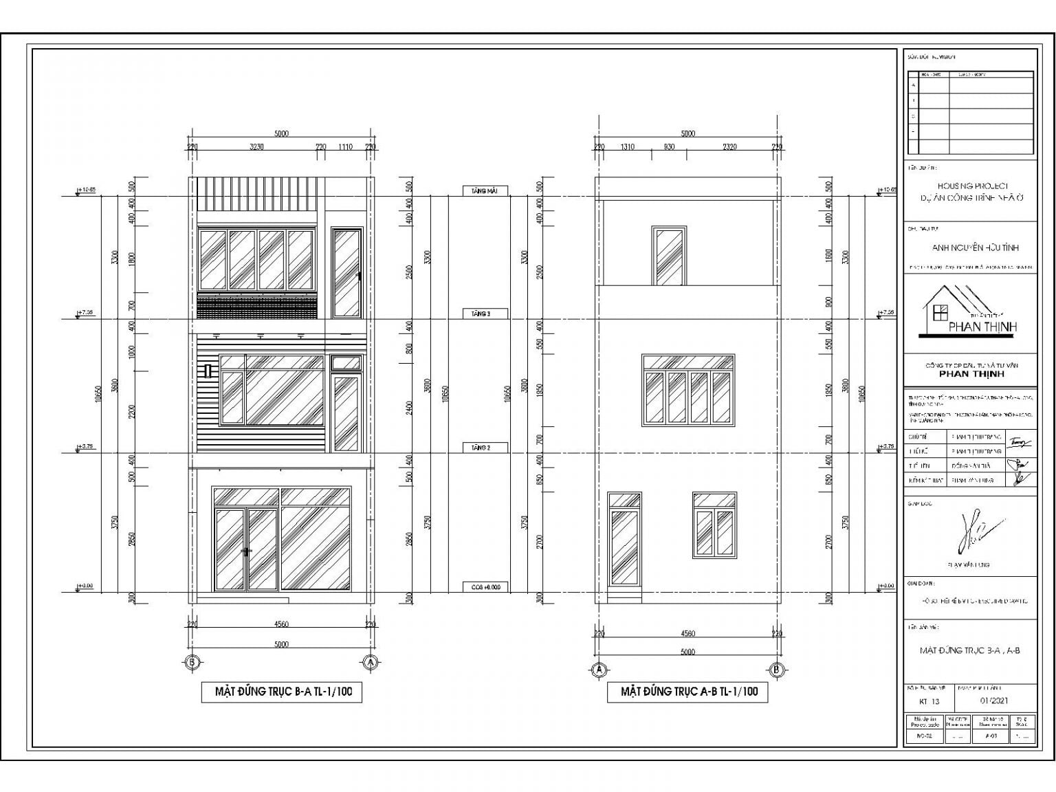 Thiết kế nhà 5x14m Quảng Ninh, ngôi nhà 3 tầng phong cách hiện đại