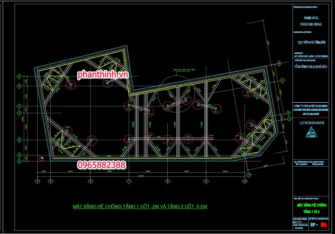 Mặt bằng hệ chống tầng 1