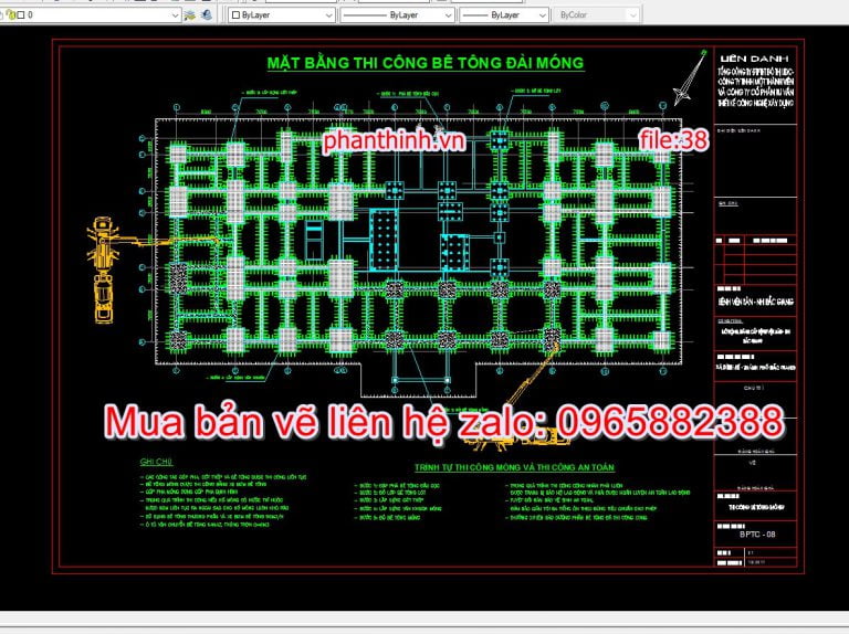 Tải bản vẽ biện pháp thi công công trình bệnh viện sản nhi autocad.