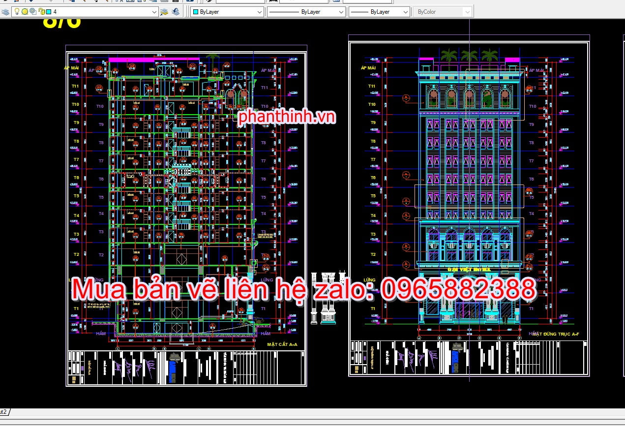 Thiết kế khách sạn 5 sao đầy đủ autocad: \