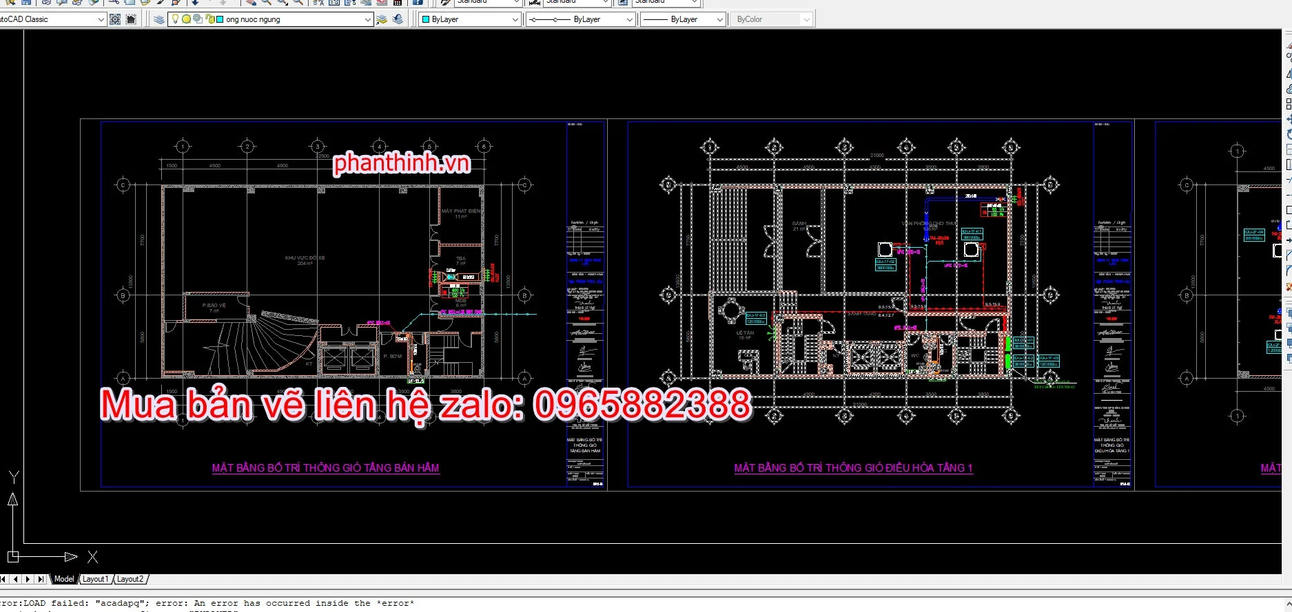 Mặt bằng bố trí thông gió điều hòa.