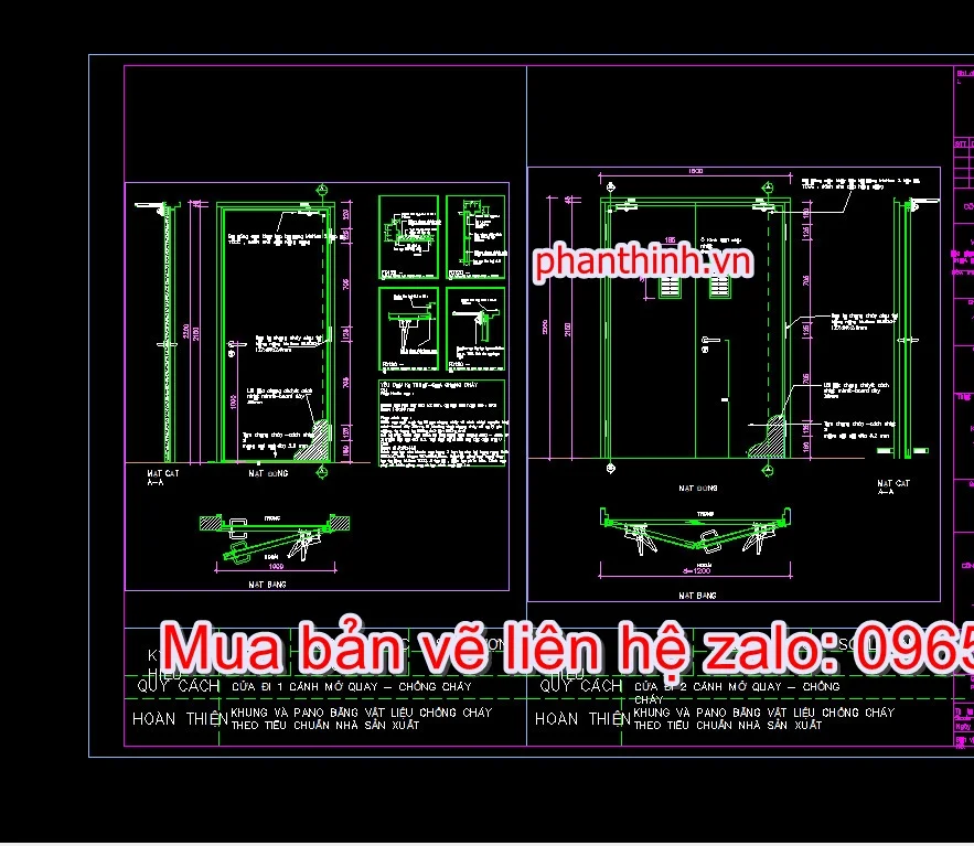 Thiết kế cửa chống cháy.