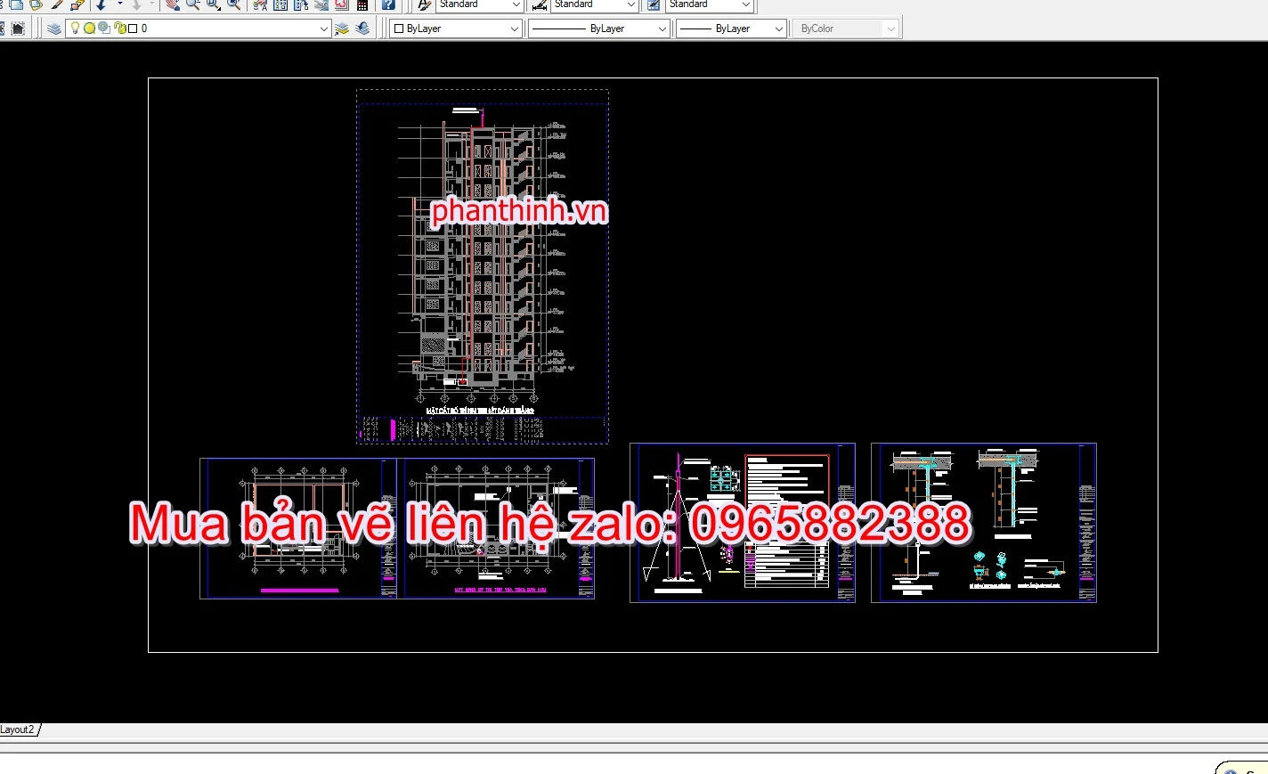 Tổng hợp các bản vẽ chống sét tòa nhà 11 tầng autocad.