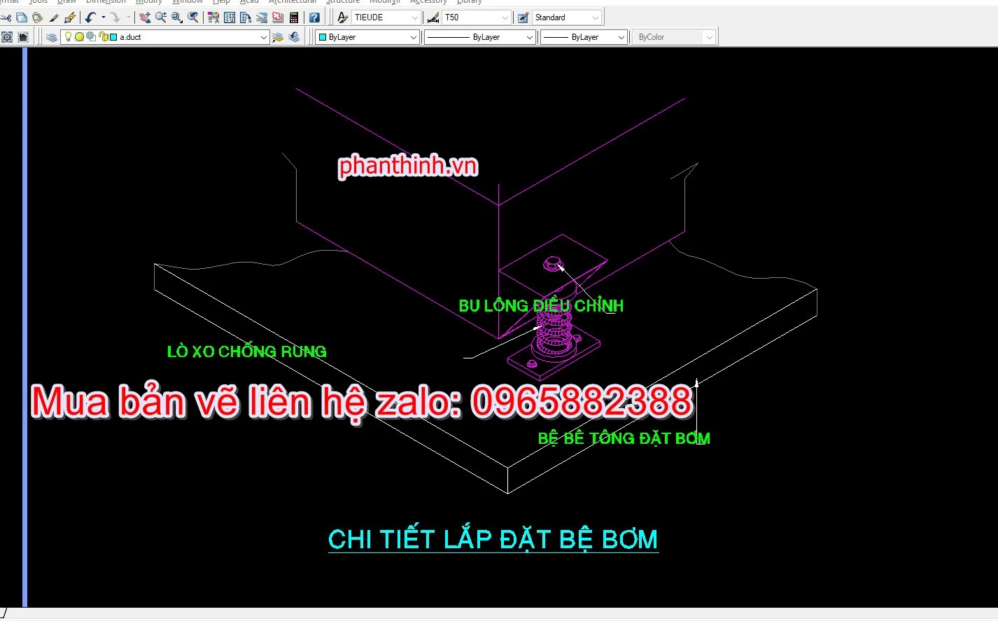 Chi tiết lắp đặt bệ bơm.