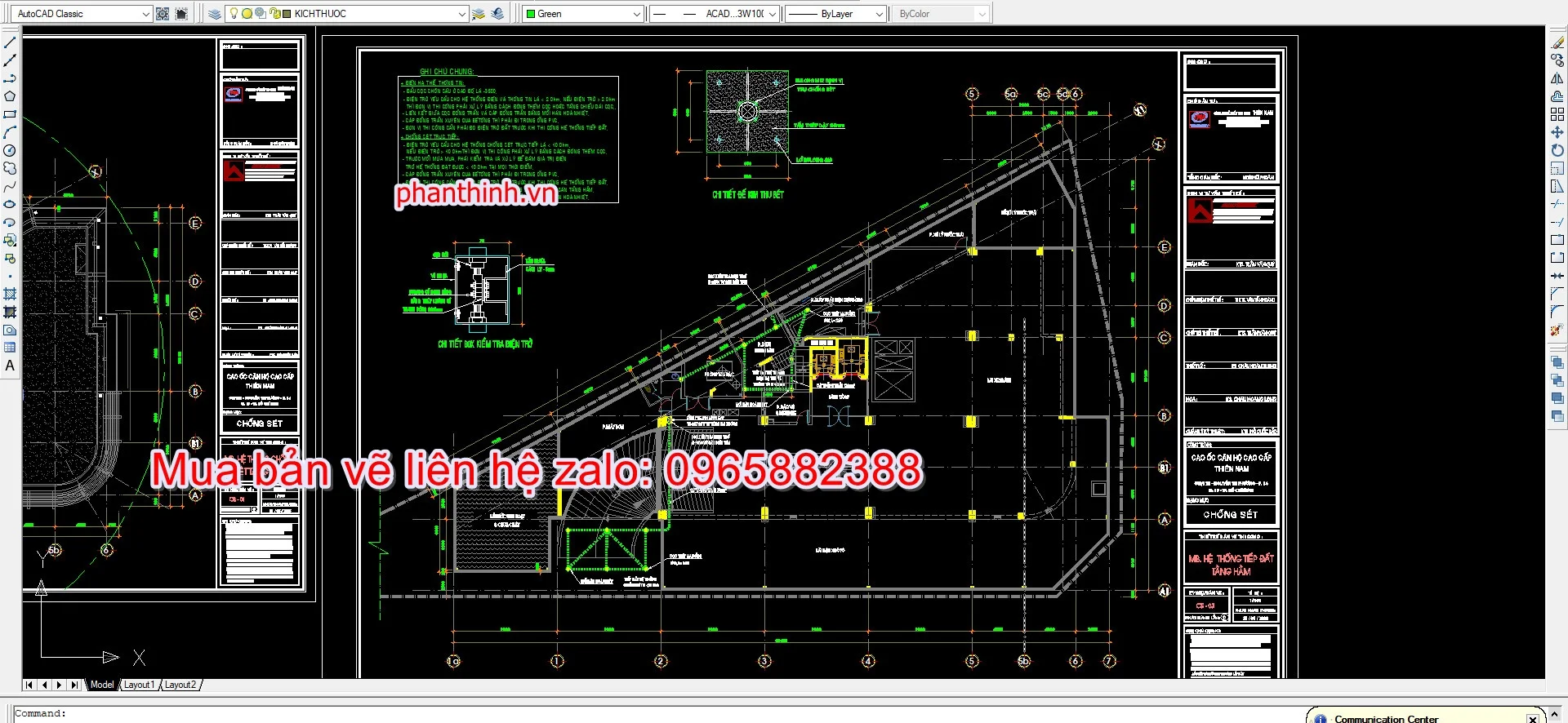 Thiết kế điện nhà chung cư autocad.