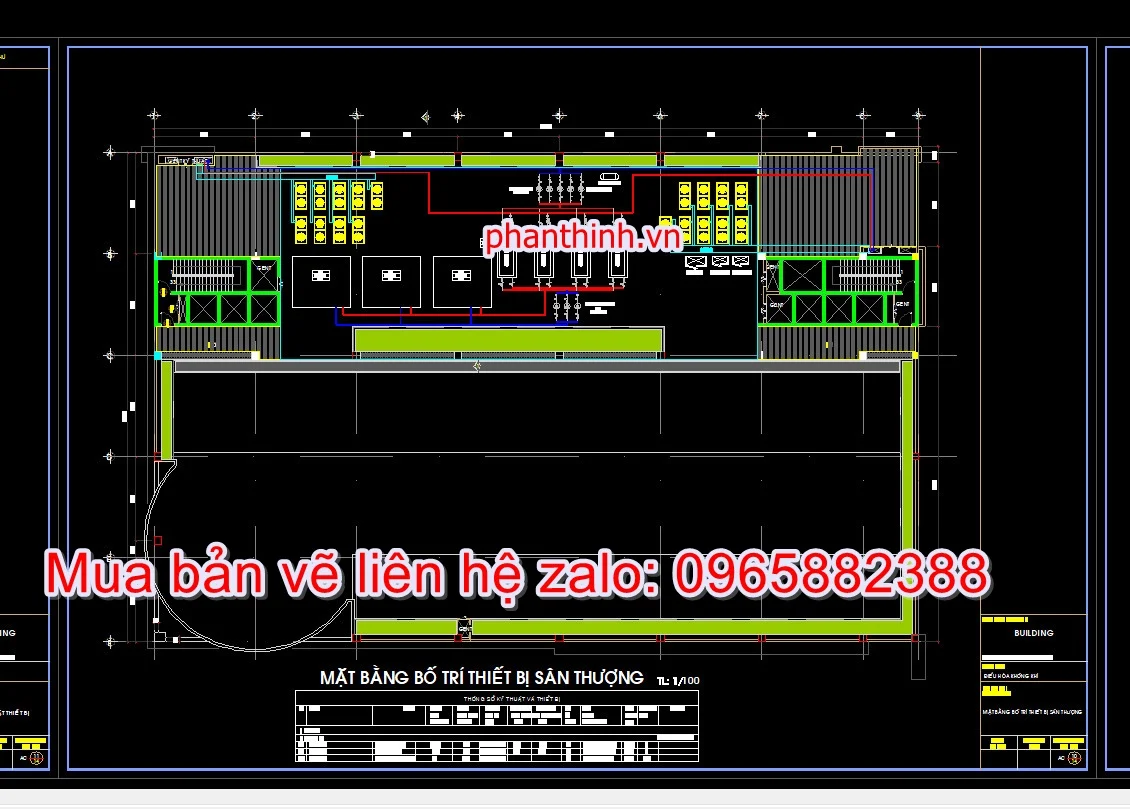 Mặt bằng hệ thống điều hòa không khí nhà cao tầng HVAC autocad.