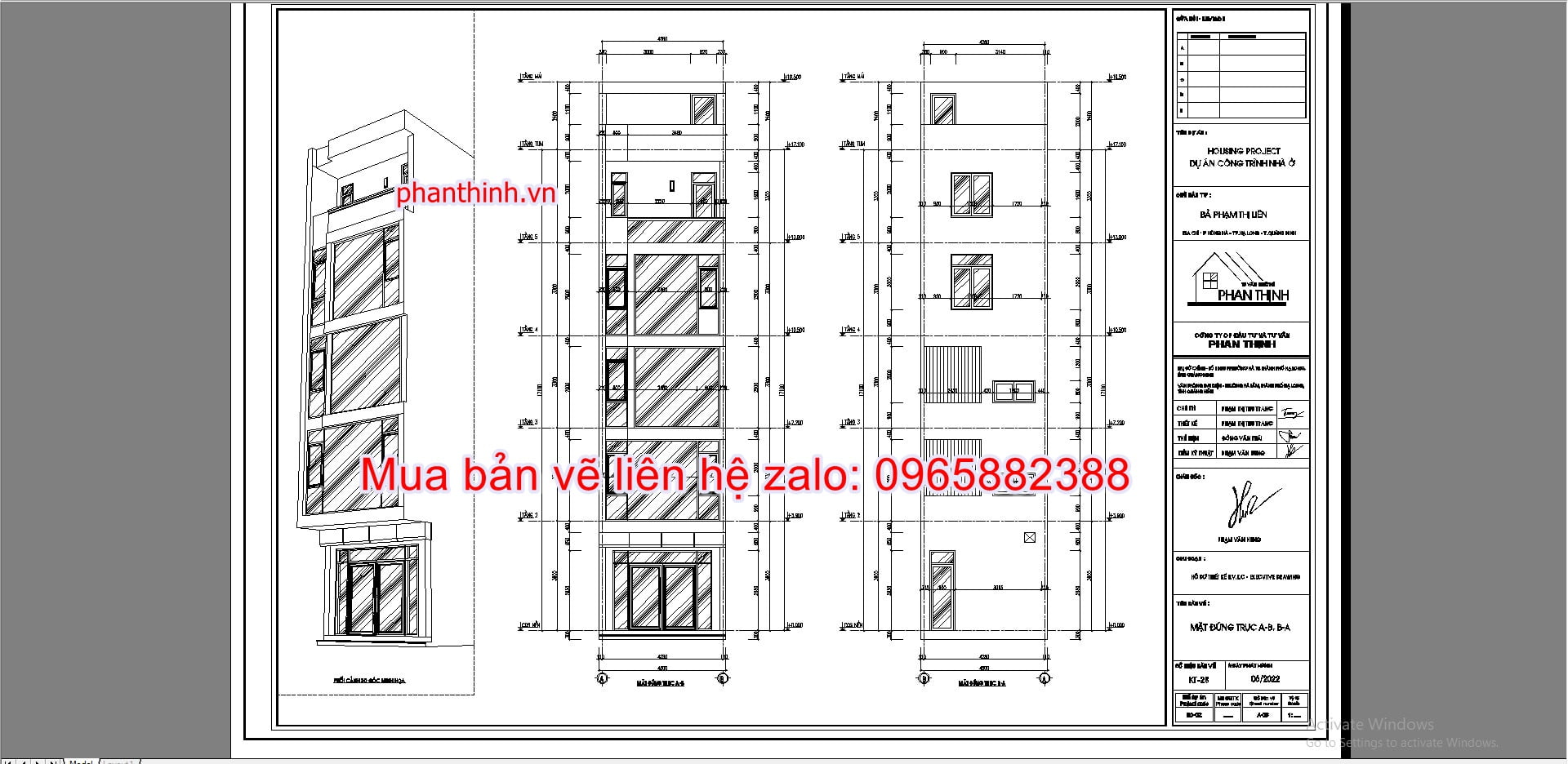 Mặt đứng công trình.