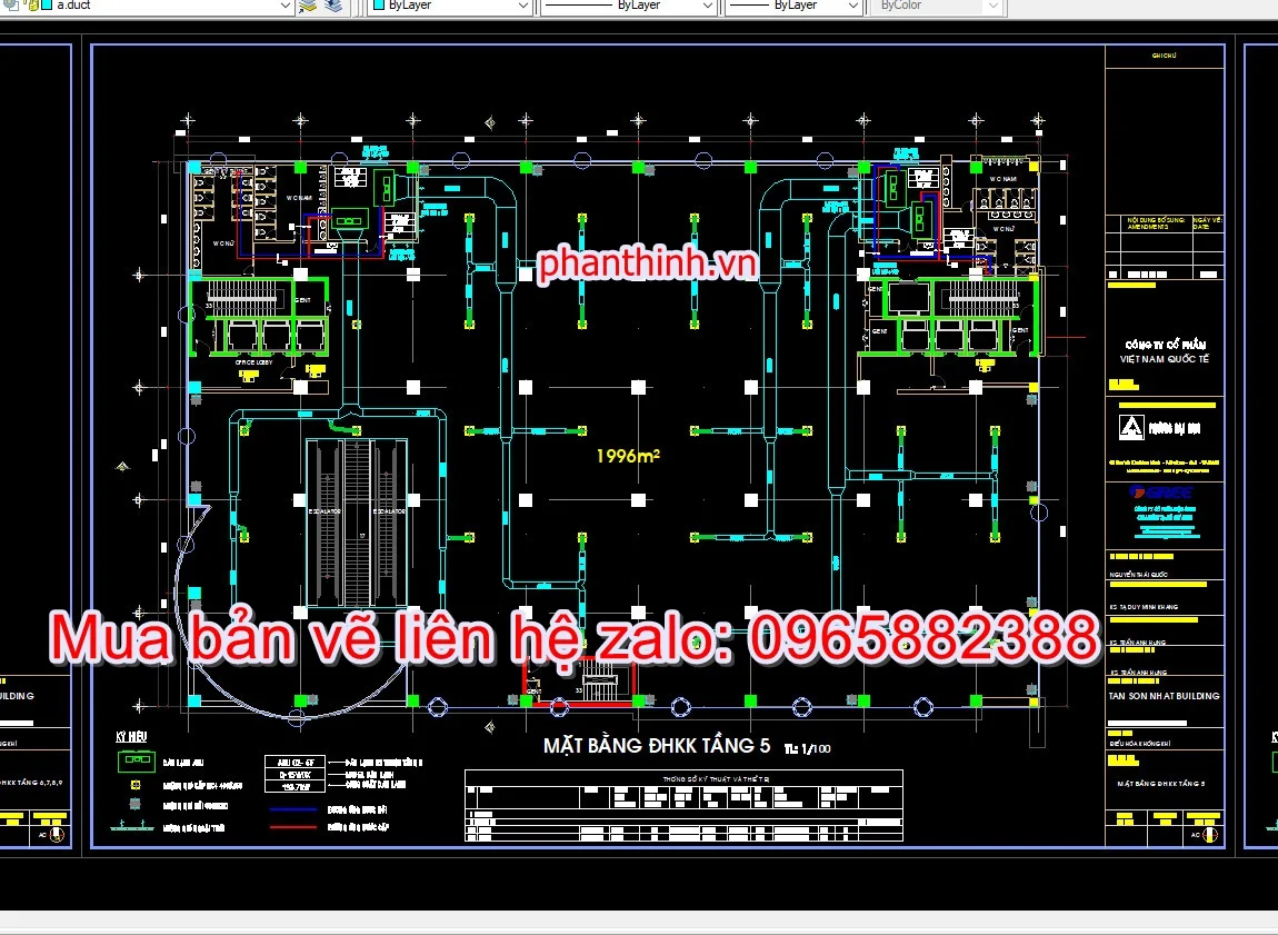 Thiết kế mặt bằng điều hòa không khí nhà cao tầng.