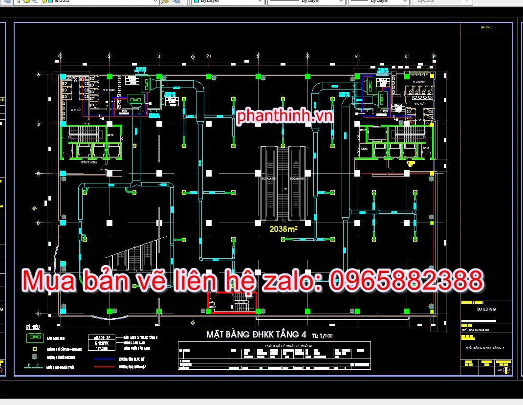 Mặt bằng thiết kế HVAC đẹp.