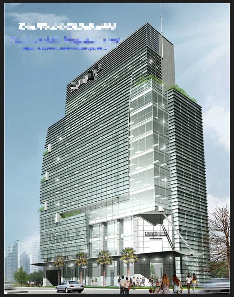 Phối cảnh thiết kế văn phòng cho thuê 15 tầng autocad.
