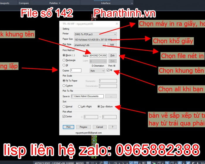 Lisp In Tu Dong Cad