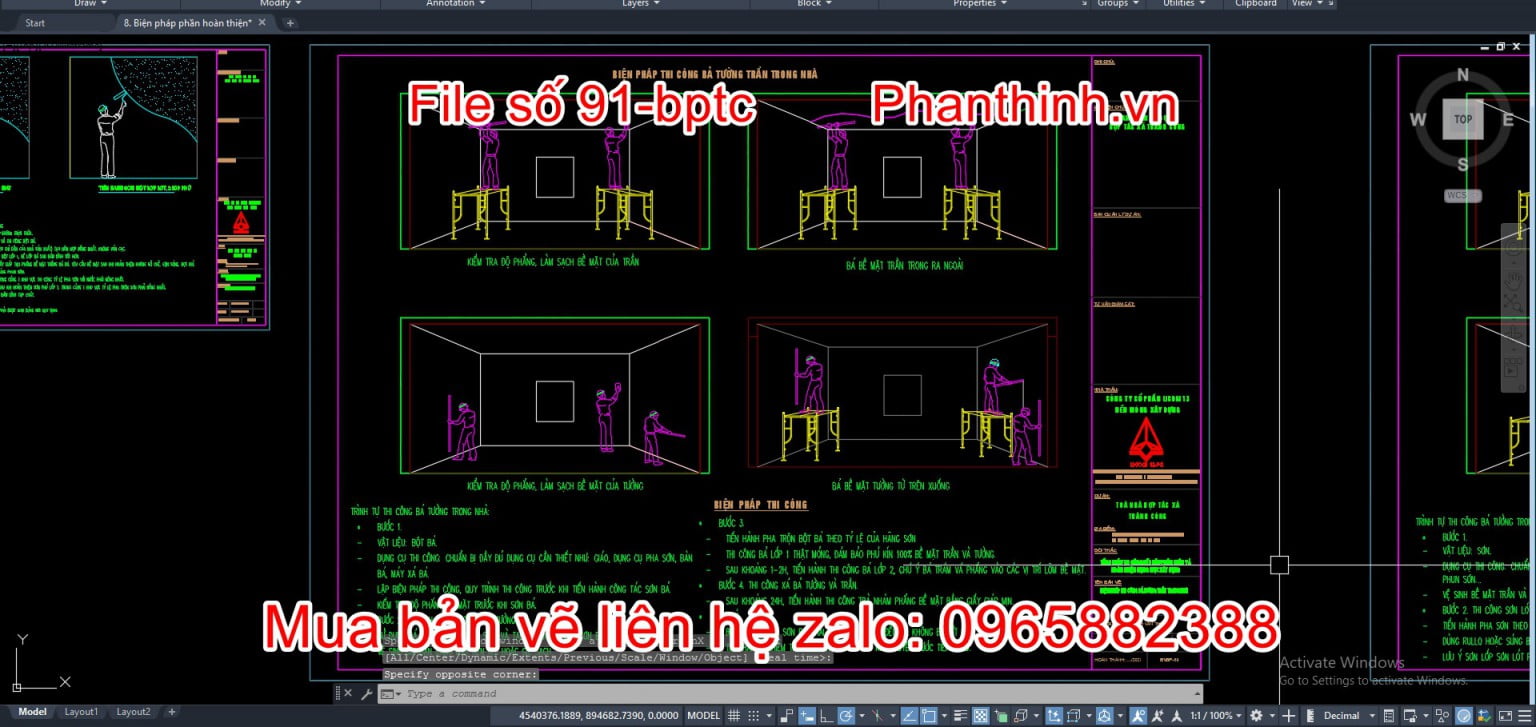 Bản vẽ biện pháp thi công phần hoàn thiện nhà cao tầng.