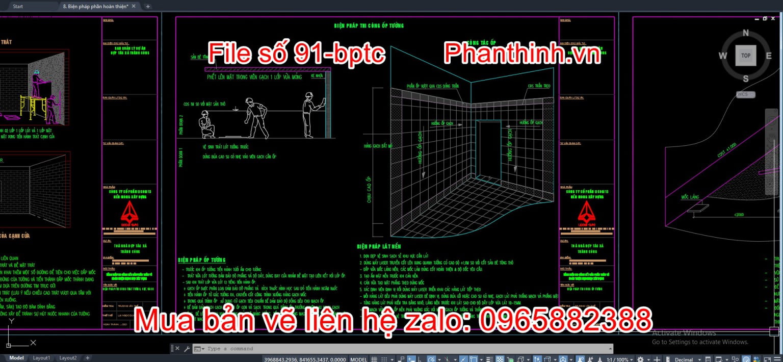 Bản vẽ biện pháp thi công phần hoàn thiện nhà cao tầng.