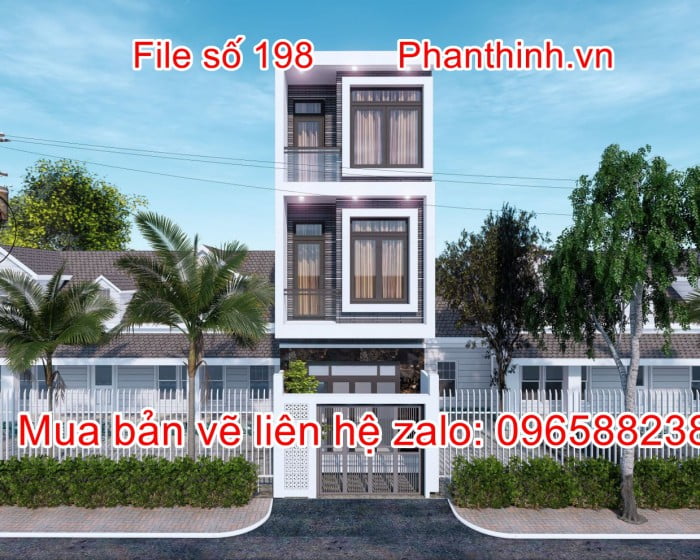 Thiet Ke Phoi Canh Nha 3 Tang 4mx11m