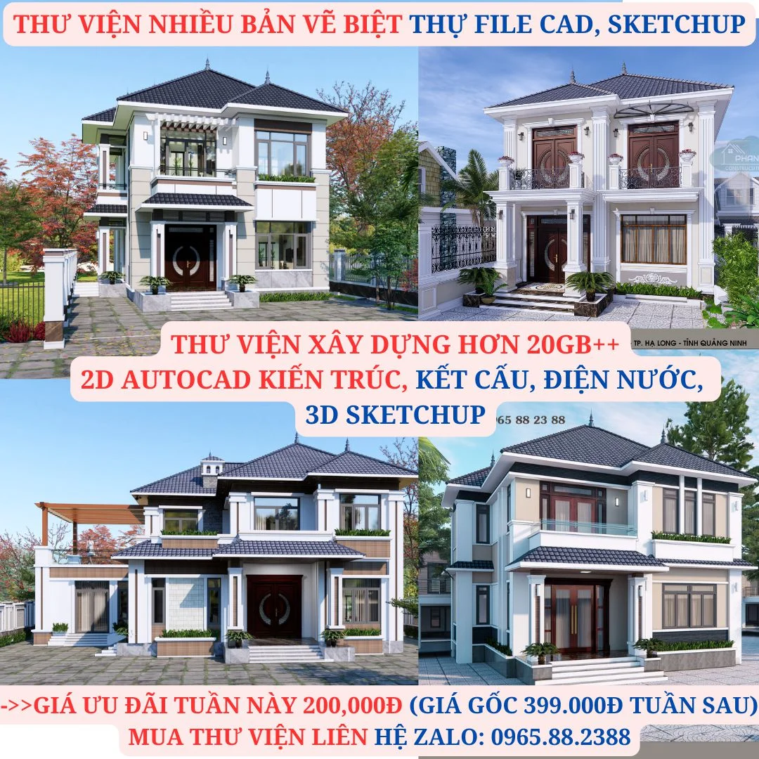 Thư viện kiến thiết rộng lớn 20GB++ (UPDATE liên tục) bao gồm nhiều phiên bản vẽ kèm cặp thuyết minh giải pháp thực thi, phiên bản vẽ mái ấm cung cấp 4, mái ấm biệt thự nghỉ dưỡng, nhà và phố, hotel, xưởng sản xuất, mái ấm cao tầng liền kề.