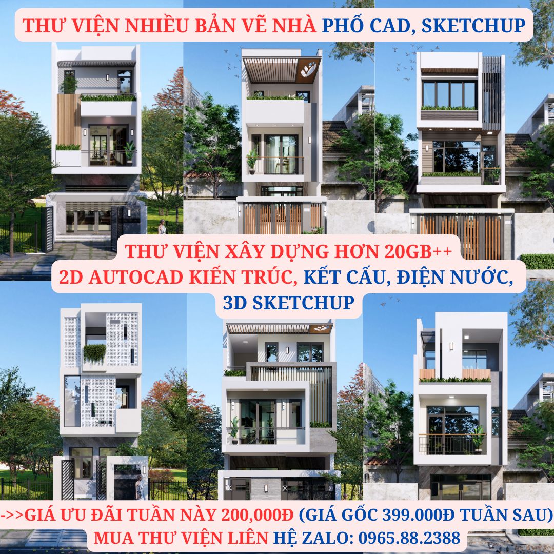 Thư viện kiến tạo rộng lớn 20GB++ (UPDATE liên tục) bao gồm nhiều bạn dạng vẽ kèm cặp thuyết minh phương án tiến hành, bạn dạng vẽ căn nhà cấp cho 4, căn nhà biệt thự nghỉ dưỡng hạng sang, nhà và phố, hotel, xưởng sản xuất, căn nhà cao tầng liền kề.