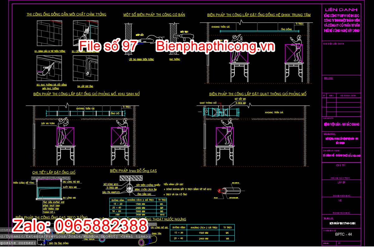 Bản vẽ biện pháp thi công hệ thống điều hòa không khí