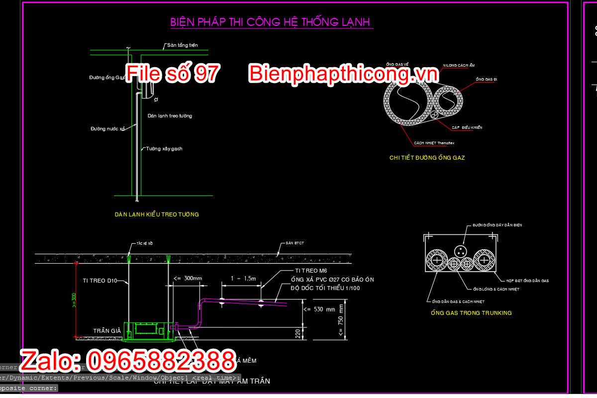 Bản vẽ biện pháp thi công hệ thống lạnh