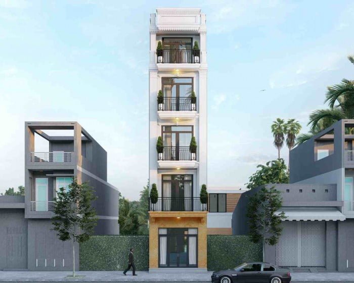 Mẫu nhà 5 tầng tân cổ đẹp ở Hạ Long