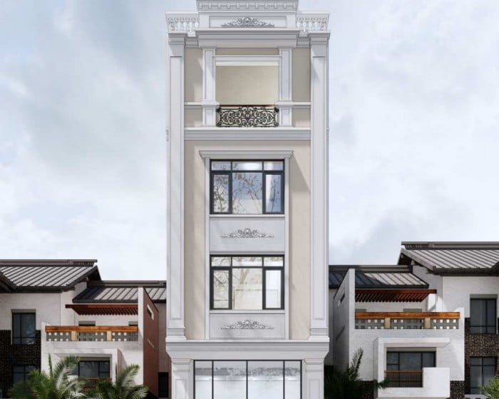 Mẫu thiết kế nhà 4 tầng tân cổ ở Hà Tu Hạ Long Quảng Ninh