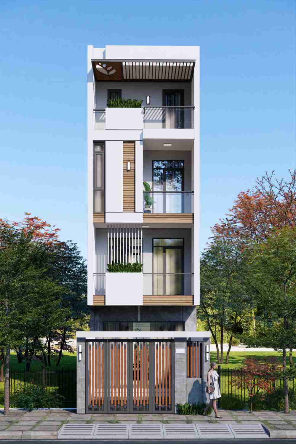 Thiết kế nhà 4 tầng hiện đại ở Hạ Long Quảng Ninh.