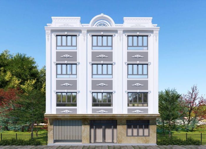 Nhà tân cổ điển 4 tầng ở phường Bãi Cháy