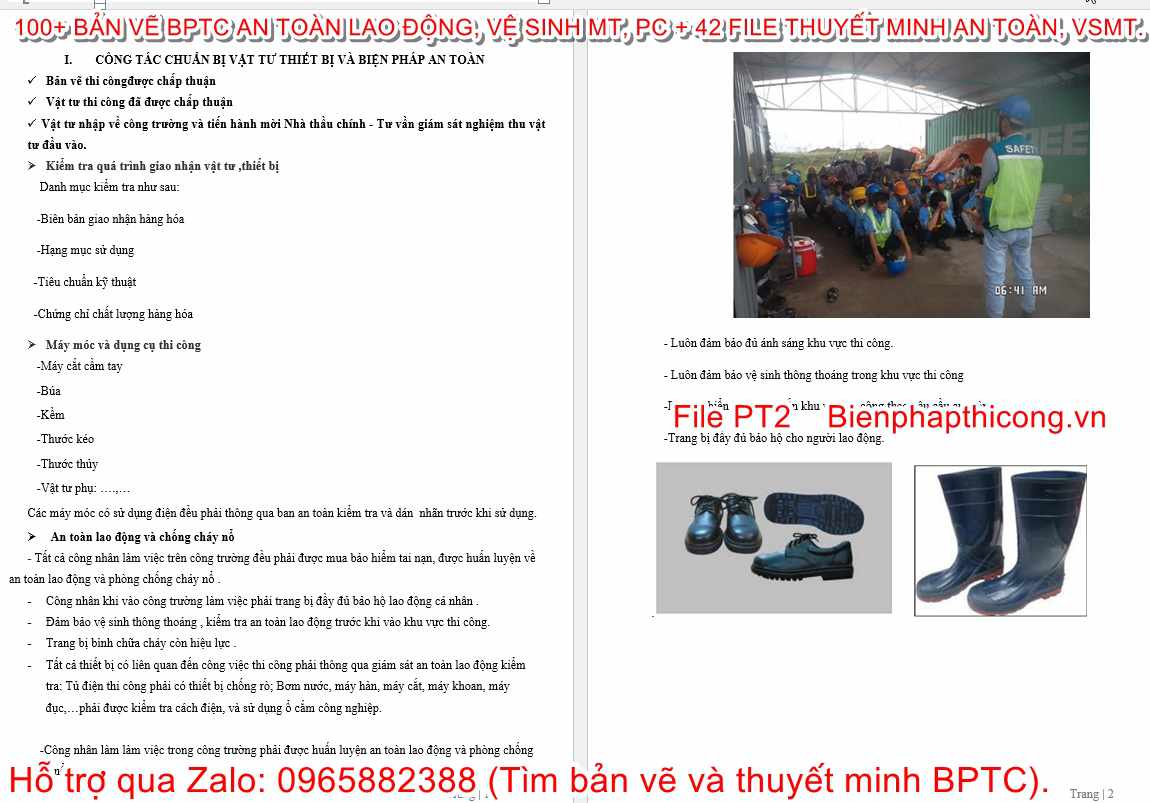 Công tác chuẩn bị vật tư thiết bị và biện pháp an toàn.