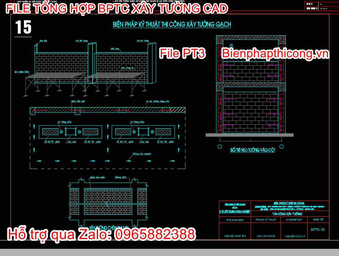 Biện pháp kỹ thuật thi công xây tường gạch.