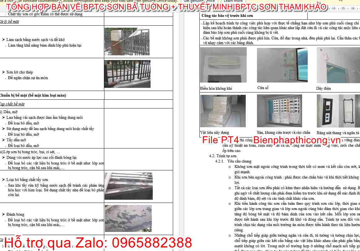 Thuyết minh biện pháp tổ chức thi công sơn nước.