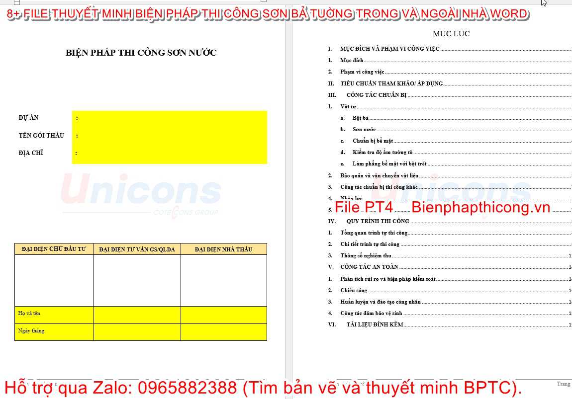 Thuyết minh biện pháp thi công sơn nước.