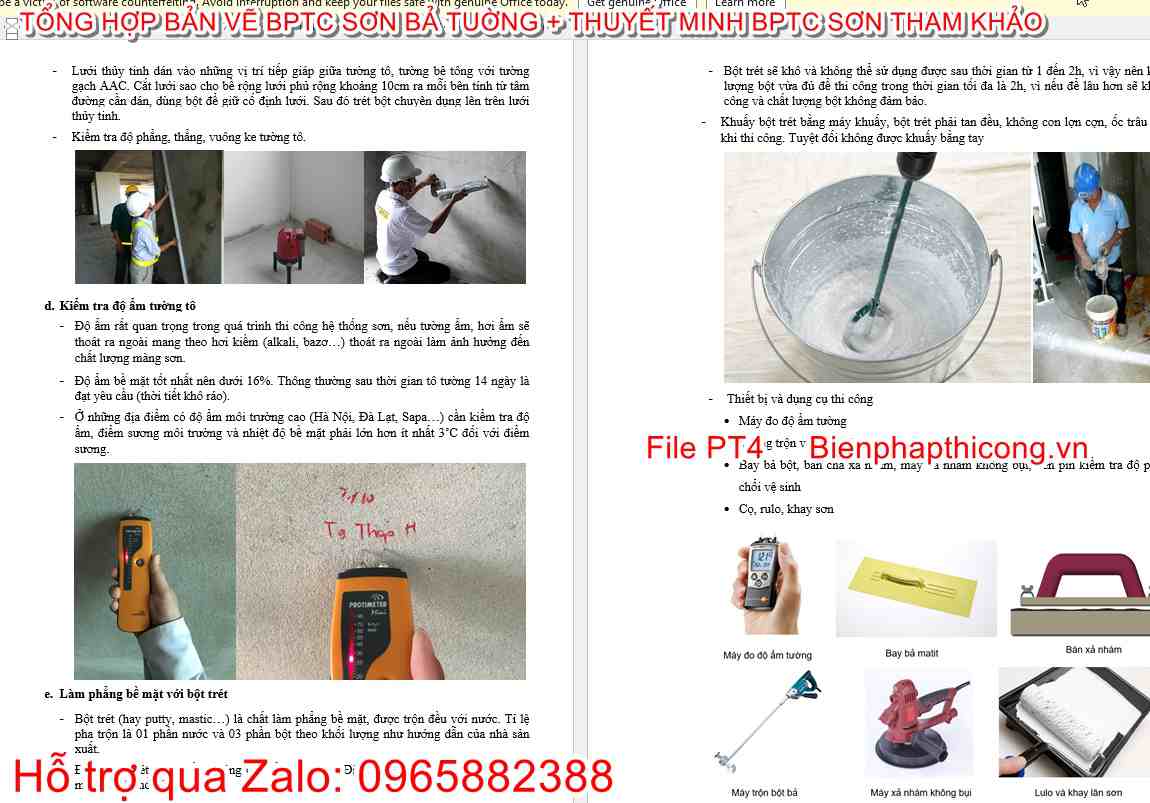 Kiểm tra độ ẩm tường tô.
