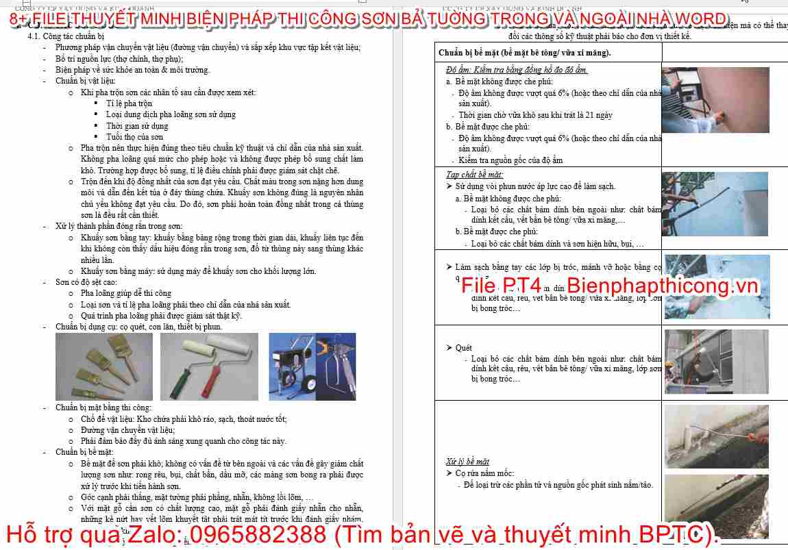 Thuyết minh biện pháp sơn tường.
