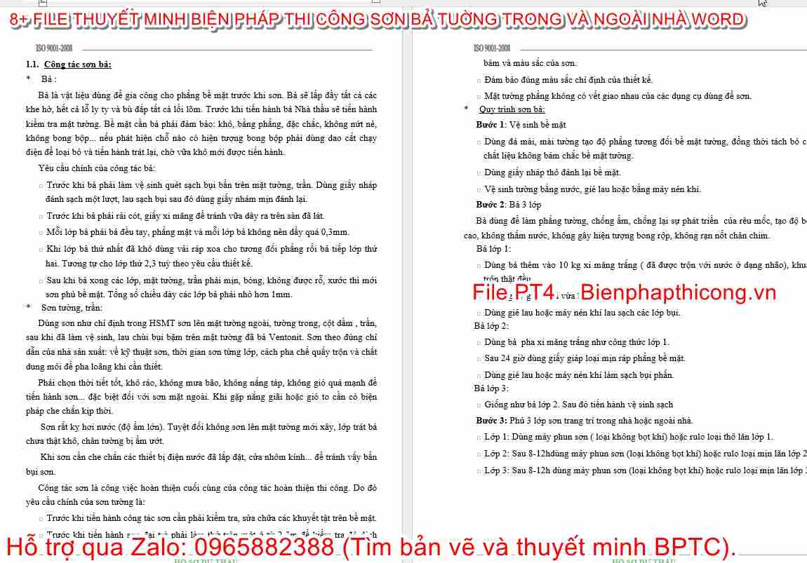Công tác sơn bả.