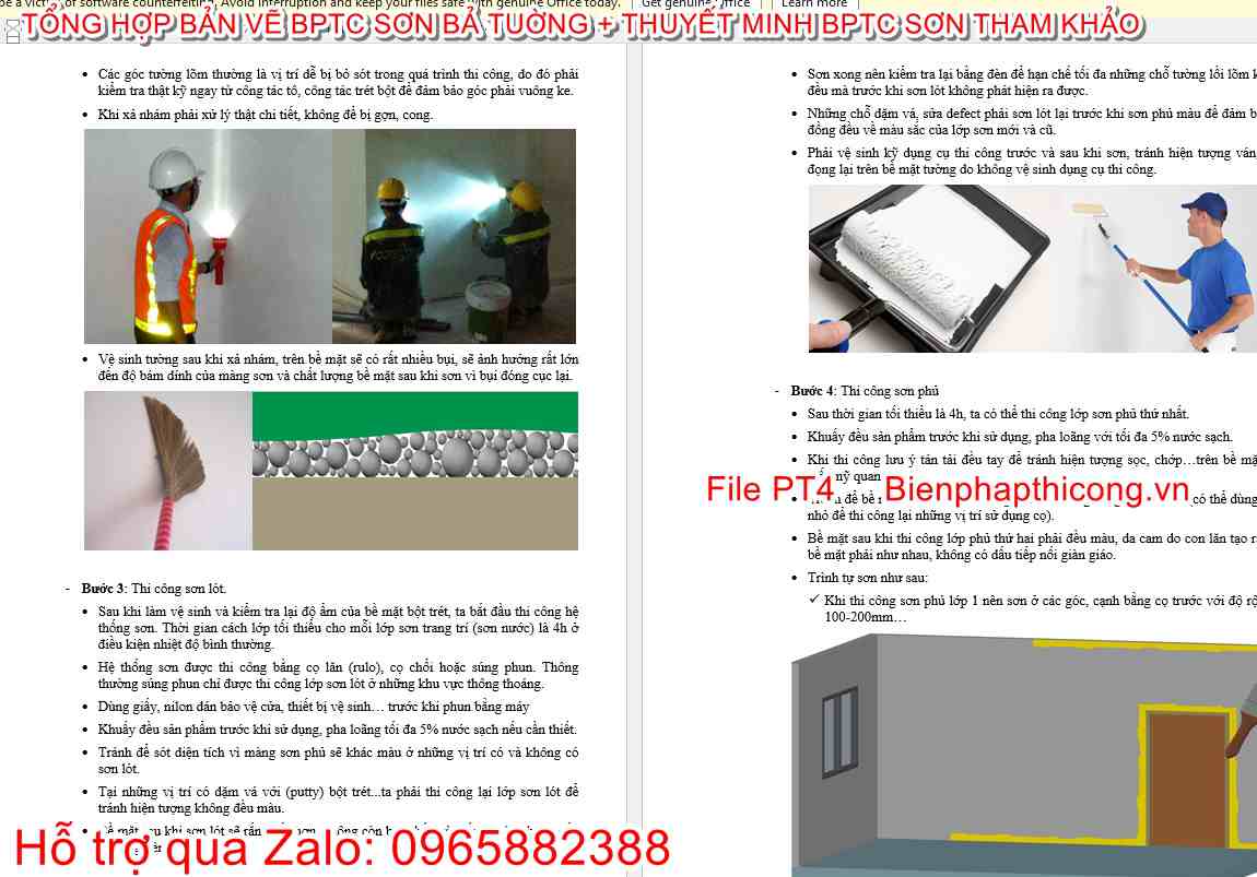 Thuyết minh biện pháp tổ chức thi công sơn nước.