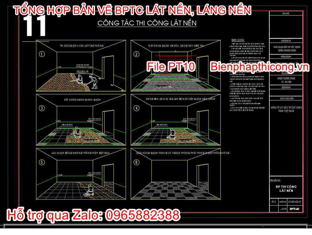 Bản vẽ biện pháp thi công công tác lát nền.