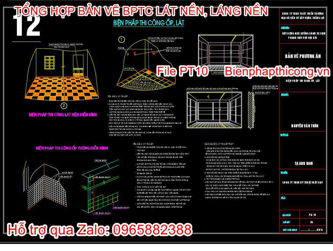 Bản vẽ bptc lát nền trong nhà.