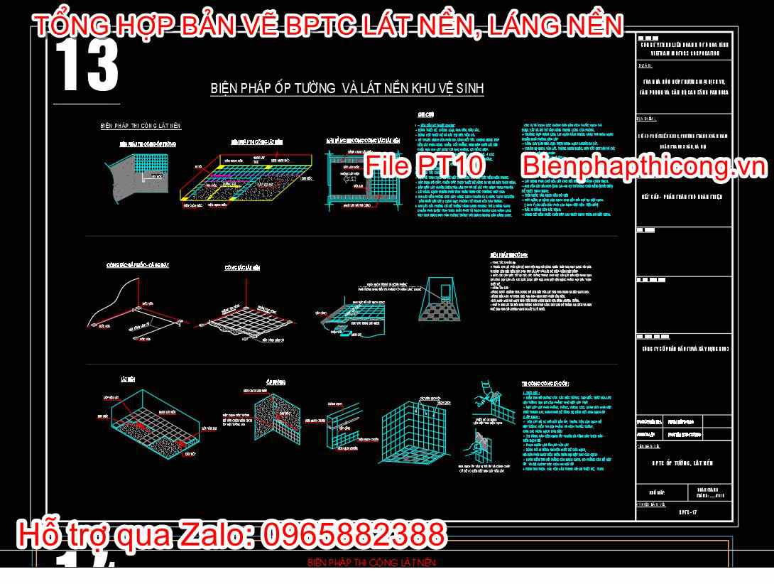 Bản vẽ bptc lát nền khu vệ sinh cad.