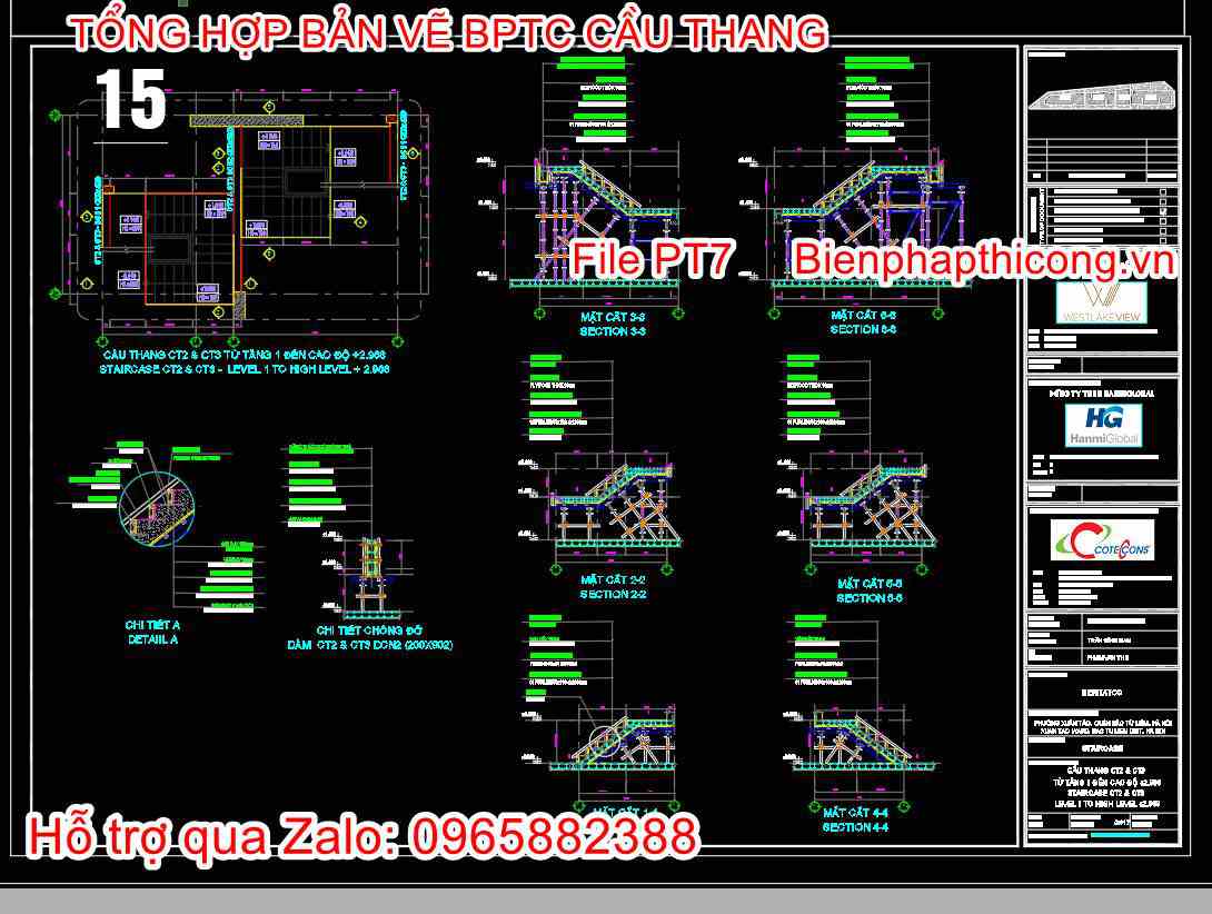 Bản vẽ bptc cầu thang cad.