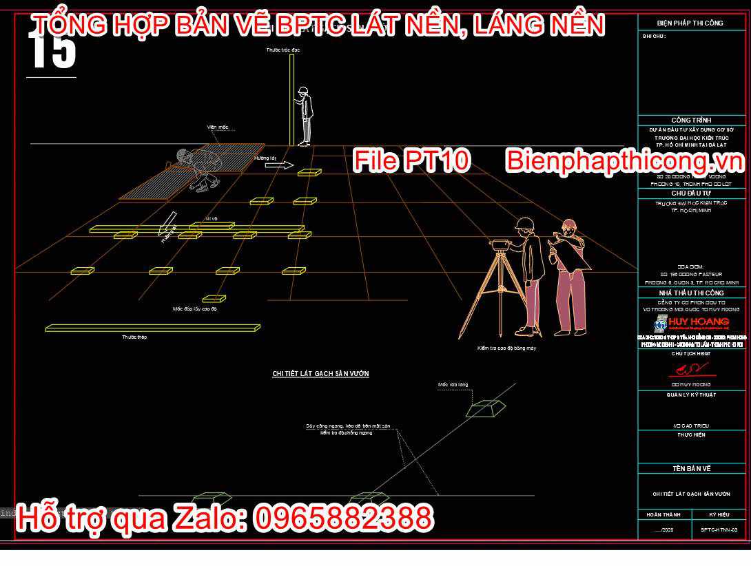 Bản vẽ biện pháp thi công lát nền.