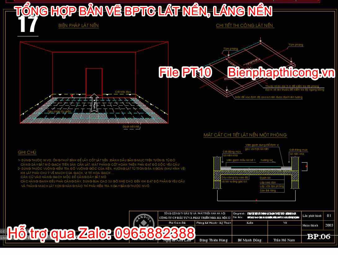 Bản vẽ bptc lát nền cad.